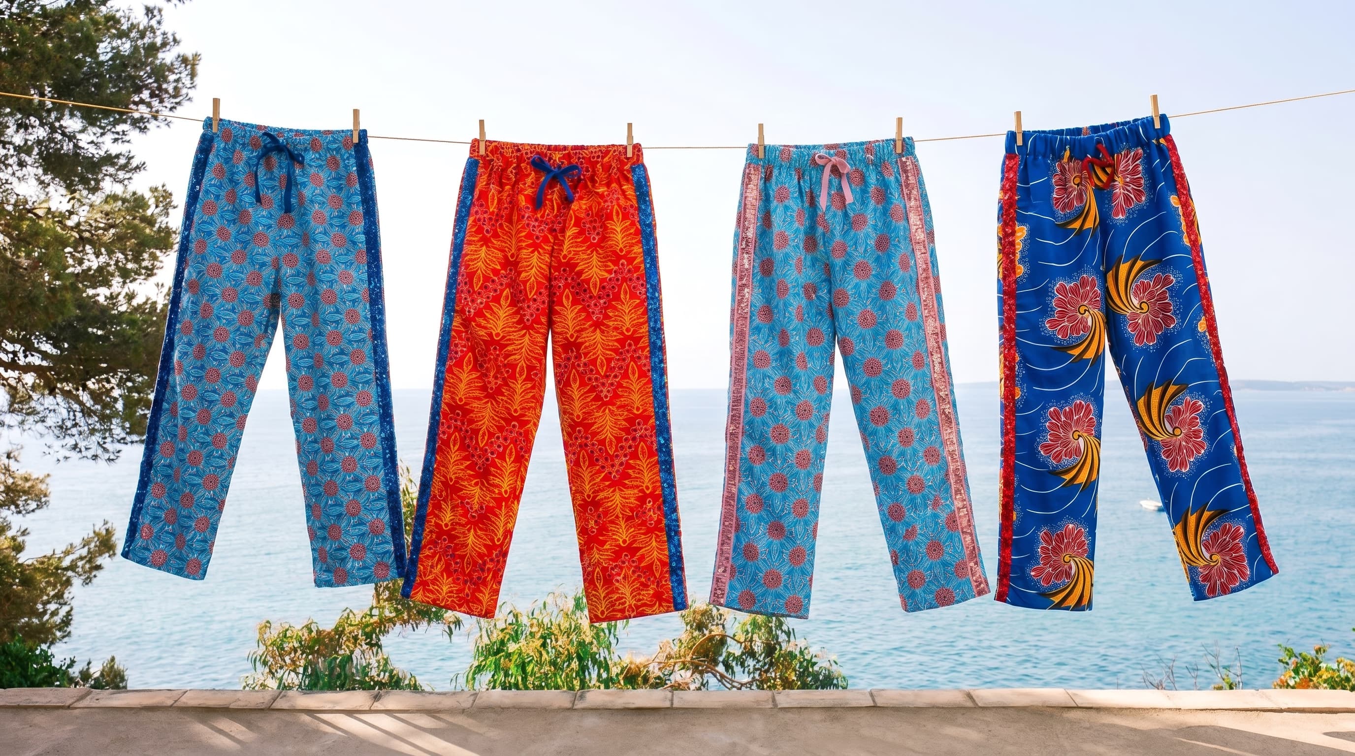 Pantalons Dune&Pins qui sechent au soleil